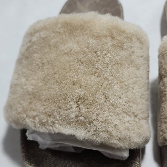 🐨COACH🐨ULLA SHEARLING SLIDE COMFORTABLE COLORWAY IVORY LADIES 8 NWB📦ELEGANT - Picture 7 of 16